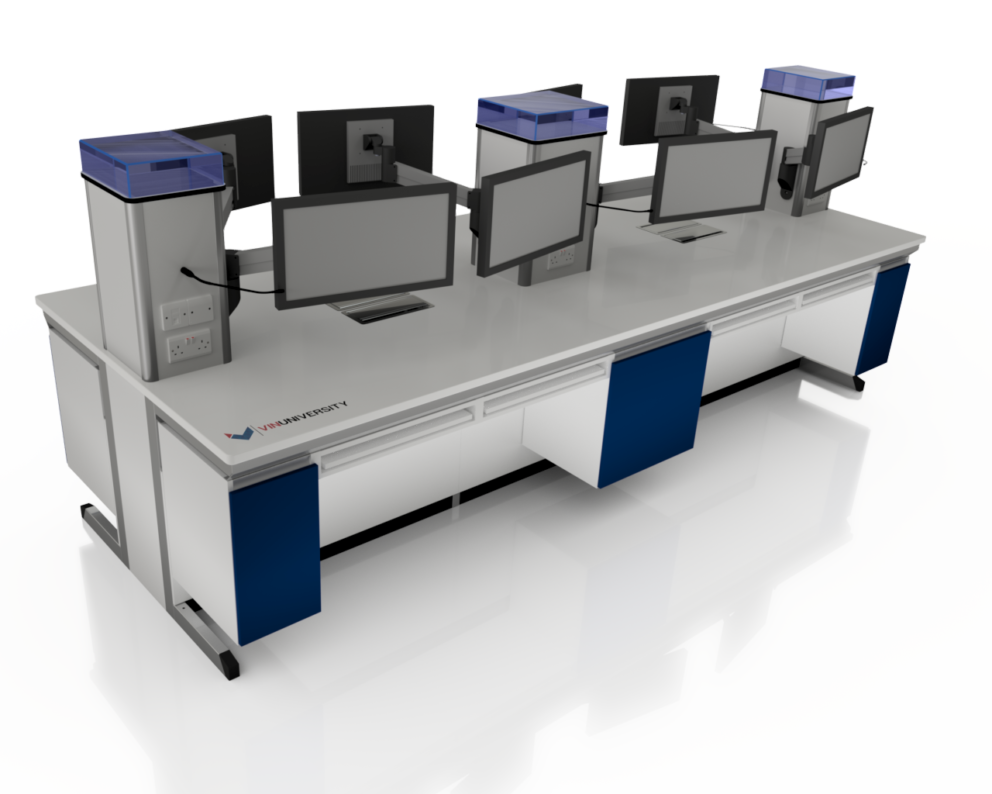 A 3D rendering of a lab bench by S+B
