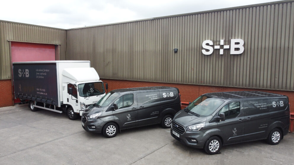 S+B UK lab furniture and fume cupboards - delivery truck and vans