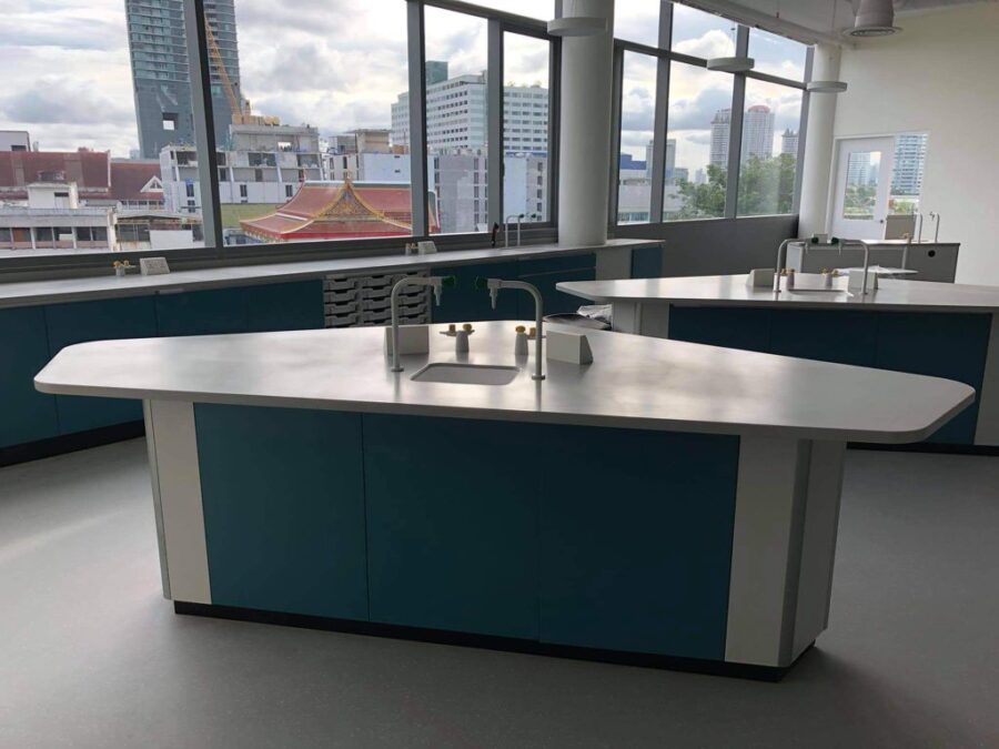 Science Lab at Shrewsbury International School Bangkok Riverside featuring bespoke student workstations