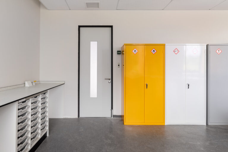 School Science Prep Room Chemical Storage
