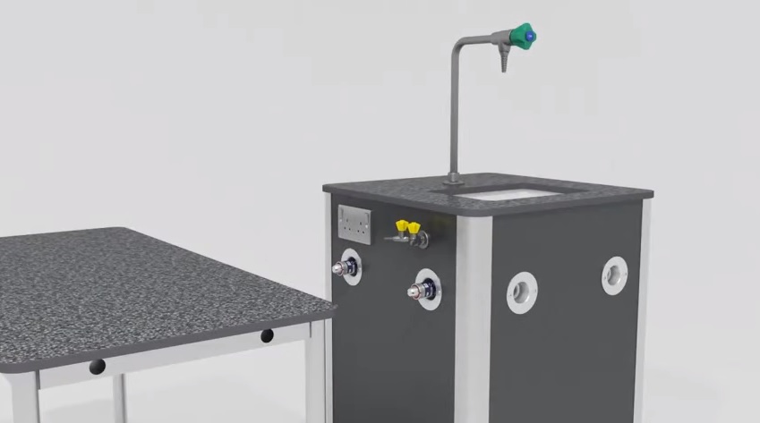 Xenium Service Tower and Table Laboratory Furniture Xenium Service Tower and Table School Laboratory Furniture